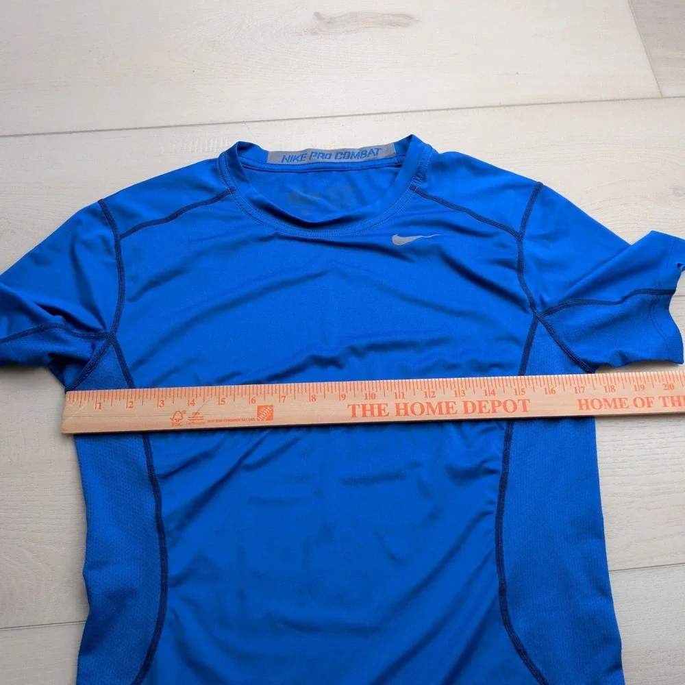 Nike‎ Pro Combat Core 2.0 Shirt Mens S Fitted Short Sleeve Royal Blue 449787-495